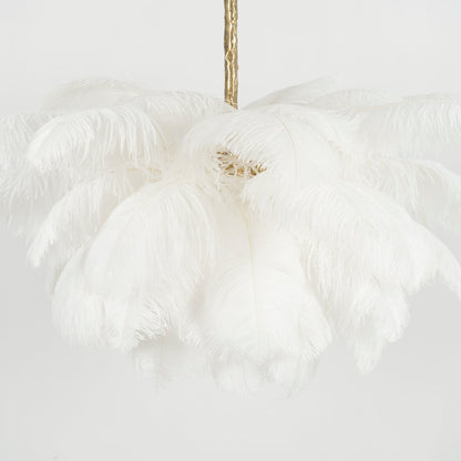Veren Kroonluchter 56 Handgekleurde Pluimen Messing Fitting Goud Zilver Hollywood Glamour Statement Verlichting