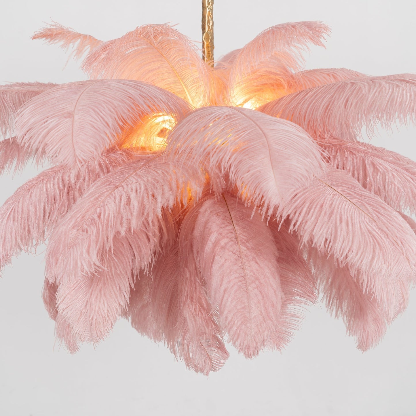 Veren Kroonluchter 56 Handgekleurde Pluimen Messing Fitting Goud Zilver Hollywood Glamour Statement Verlichting