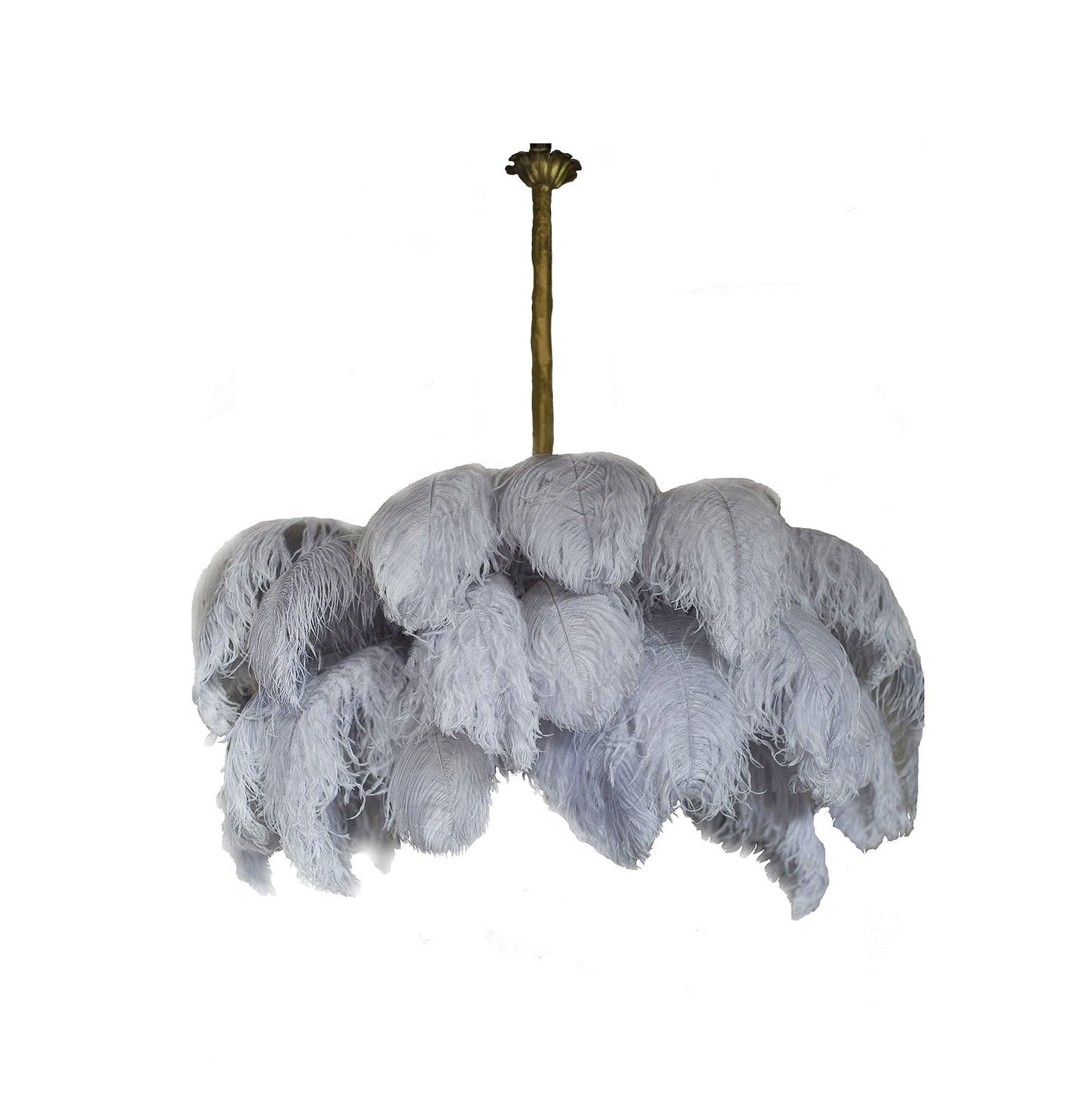 Veren Kroonluchter 56 Handgekleurde Pluimen Messing Fitting Goud Zilver Hollywood Glamour Statement Verlichting
