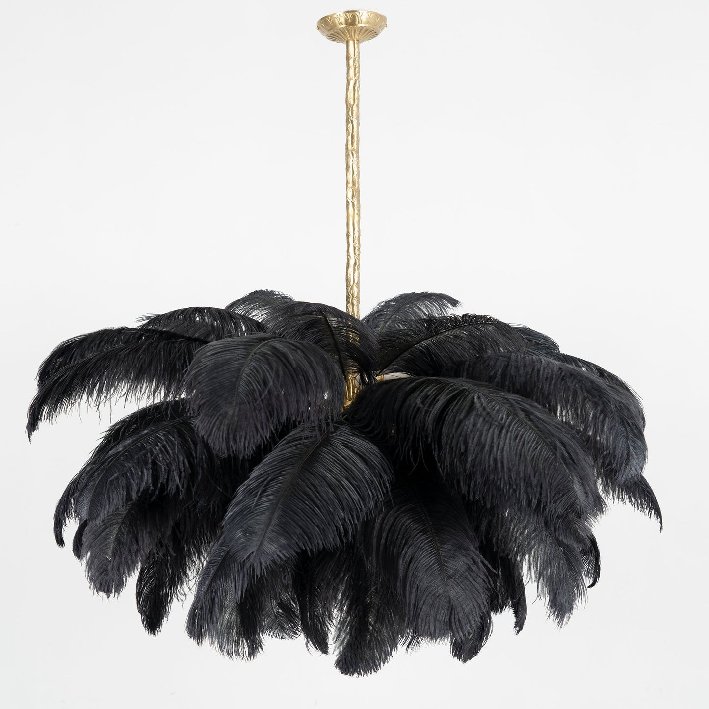 Veren Kroonluchter 56 Handgekleurde Pluimen Messing Fitting Goud Zilver Hollywood Glamour Statement Verlichting