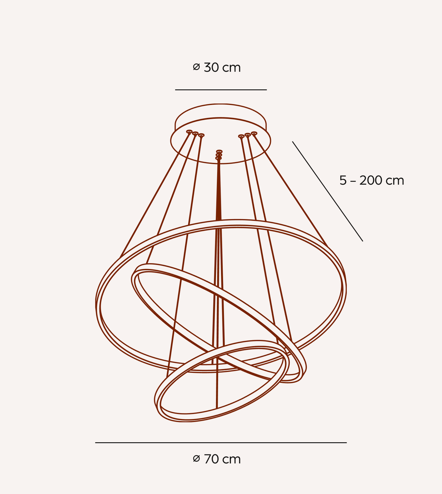 LED Hanglamp Ringen 70-55-40cm Dimbaar Aluminium Design
