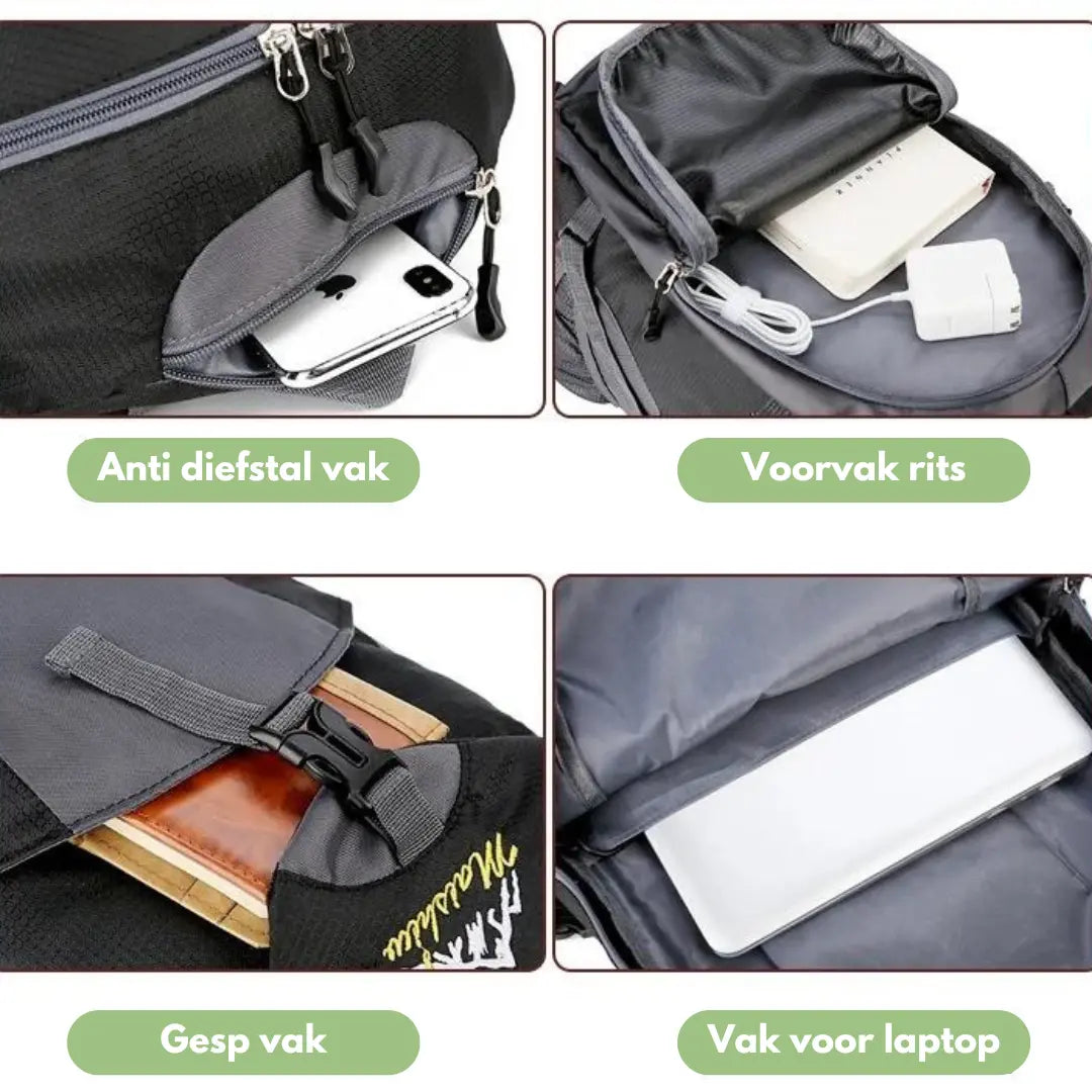 Waterdichte Outdoor Rugzak 40L Zwart Groen Blauw Wandelen Camping Trekking