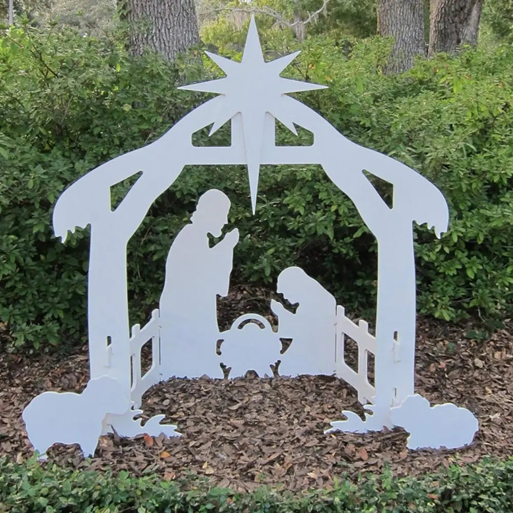 Weerbestendige Kerststal voor Buiten met Figuren – Groot Formaat Geboorte van Jezus Decoratie voor Tuin en Terras