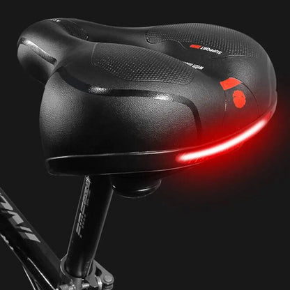Fietszadel Ergonomisch Geheugen Schuim Waterdicht Kunstleer Zwart Reflecterend Zadelpijn Comfort Lange Tochten Federung Alle Fietsen