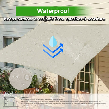 Rechthoekig Waterdicht Schaduwzeil voor Terras Tuin en Zwembad