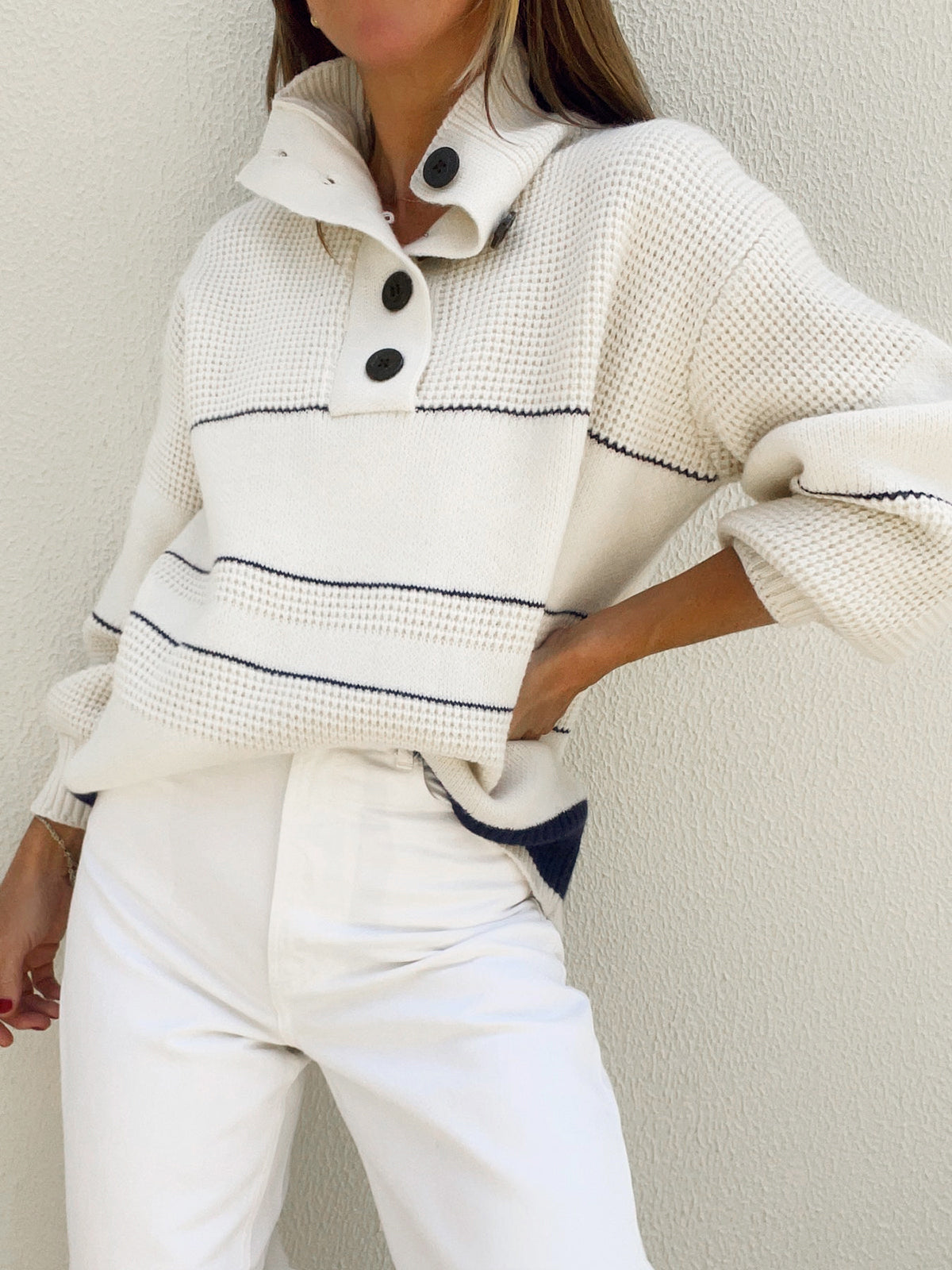 Dames Trui Ovaal Gebreid Comfortabel Casual - StudioMarella