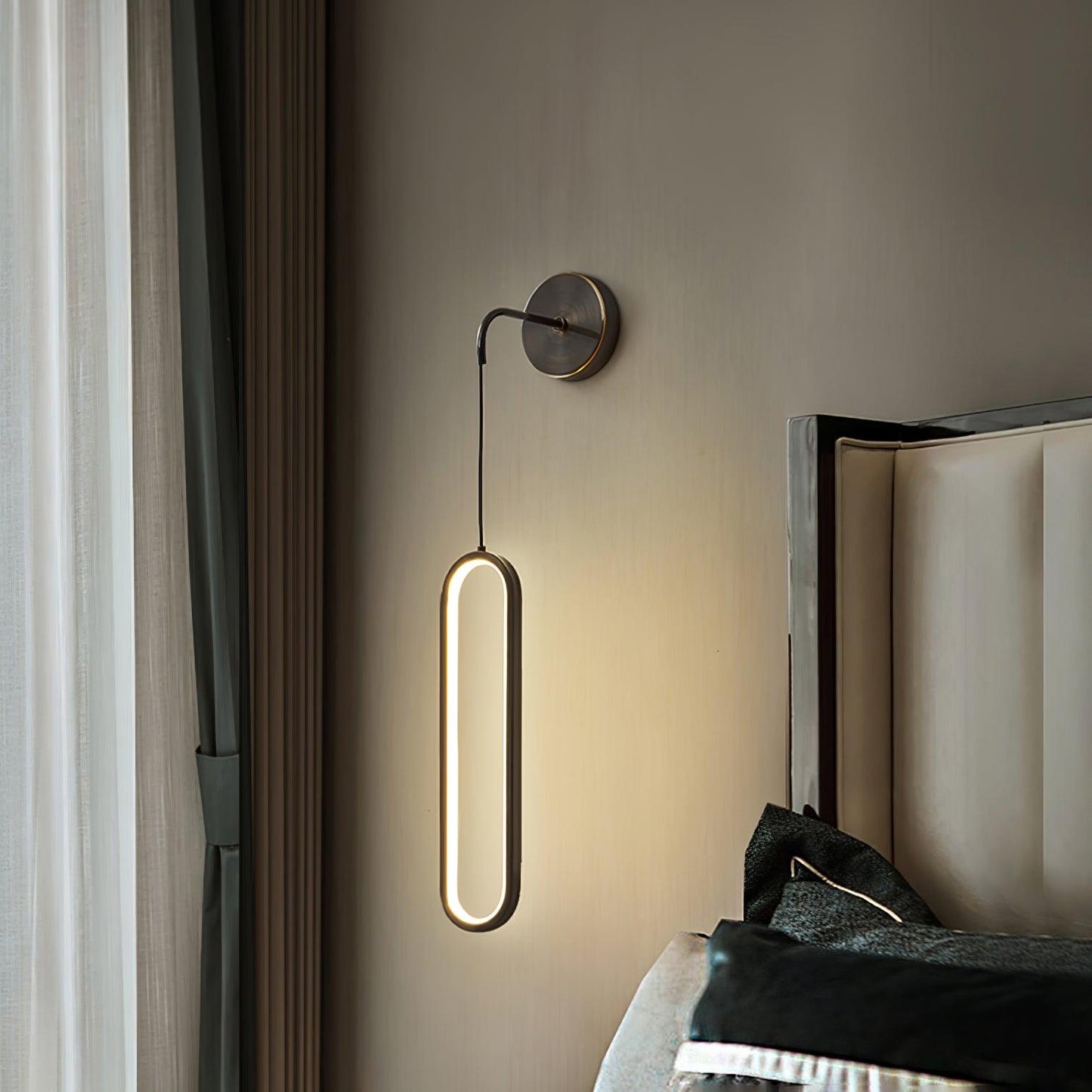 Hangende Wandlamp LED Messing Acryl 68cm Dimbaar Woonkamer Slaapkamer Gang Modern