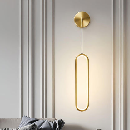 Hangende Wandlamp LED Messing Acryl 68cm Dimbaar Woonkamer Slaapkamer Gang Modern