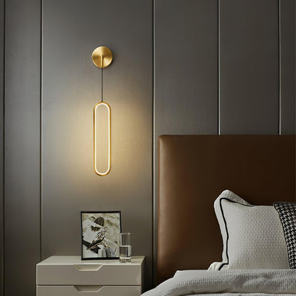 Hangende Wandlamp LED Messing Acryl 68cm Dimbaar Woonkamer Slaapkamer Gang Modern