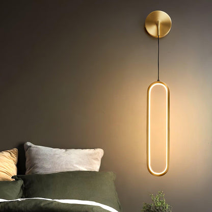 Hangende Wandlamp LED Messing Acryl 68cm Dimbaar Woonkamer Slaapkamer Gang Modern