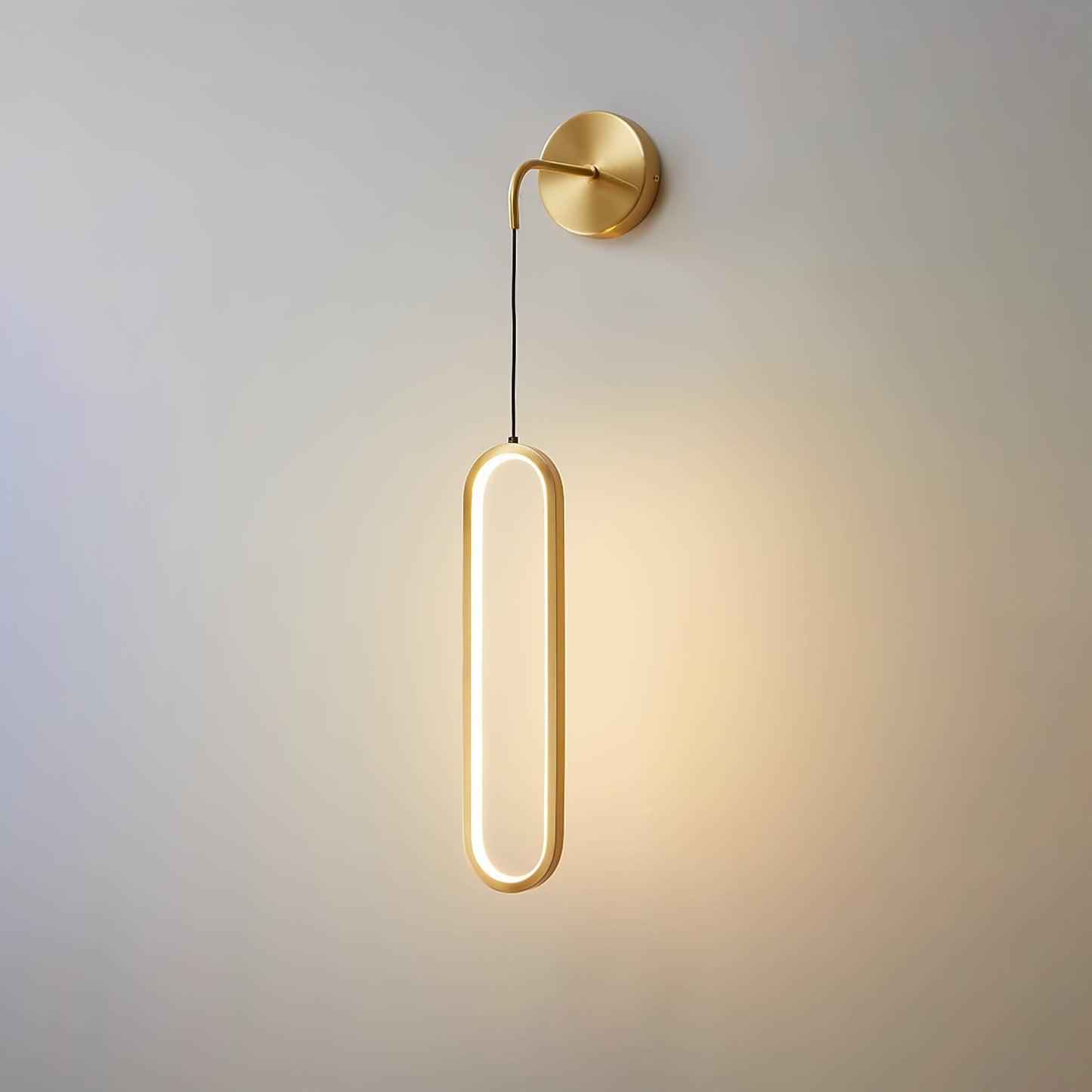 Hangende Wandlamp LED Messing Acryl 68cm Dimbaar Woonkamer Slaapkamer Gang Modern