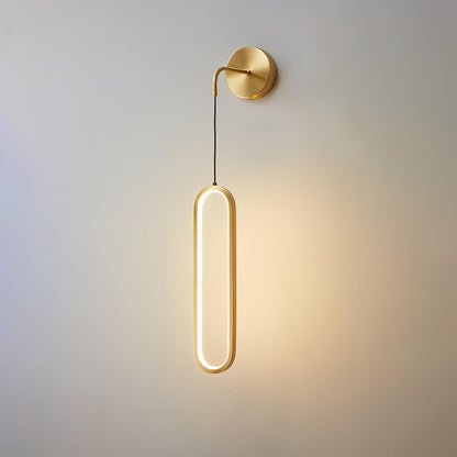 Hangende Wandlamp LED Messing Acryl 68cm Dimbaar Woonkamer Slaapkamer Gang Modern