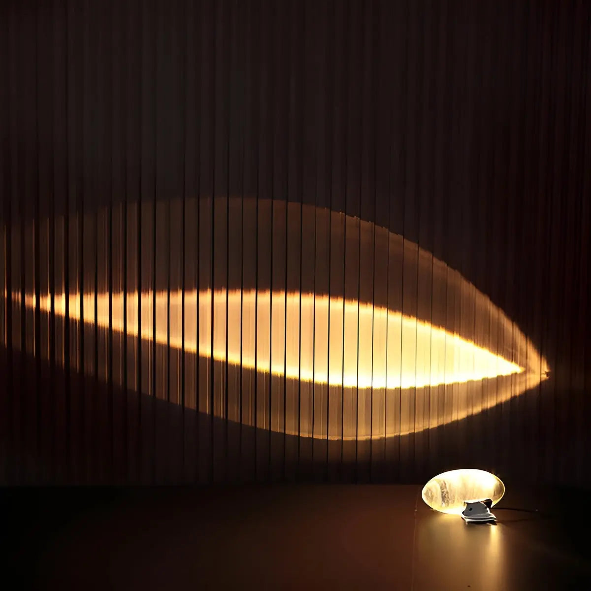 Ovale Kristallen Tafellamp met Chroom Sokkel – LED Sfeerverlichting in Warm Wit, Blauw-Paars of Zonsondergangstinten – Stemmingslicht voor Slaapkamer en Woonruimte