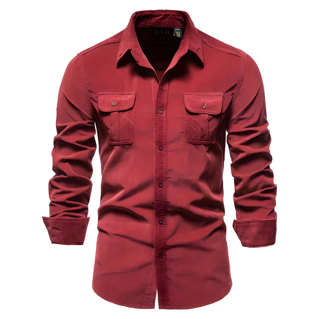 Mannen Overhemd Klassiek Button Down Wit Katoen - StudioMarella