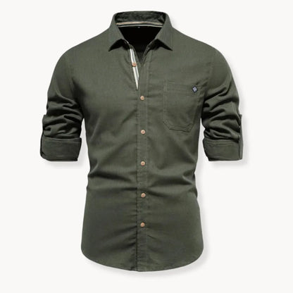 Mannen Overhemd Button-Down Kraag met Borstzak Casual Katoen - StudioMarella