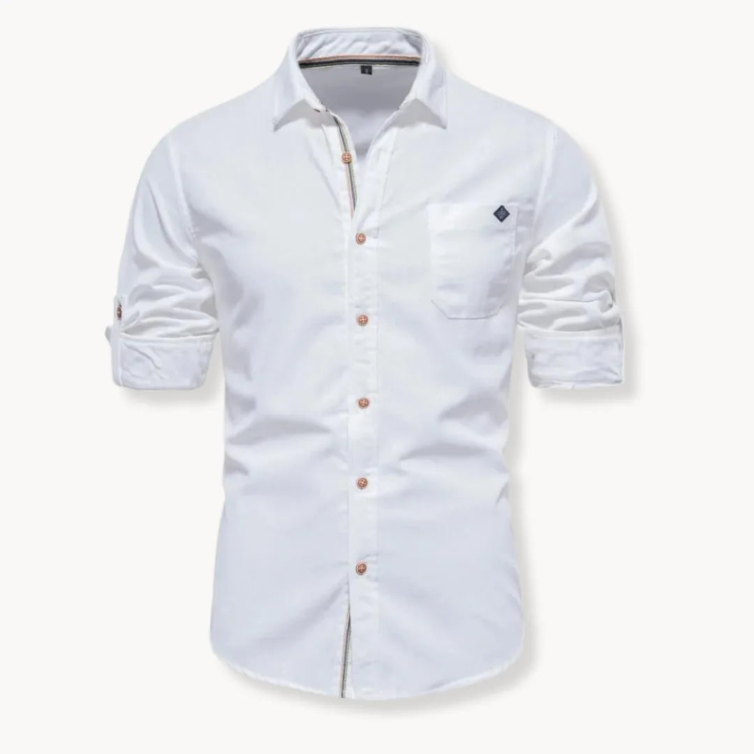 Overhemd met button-down kraag en borstzak