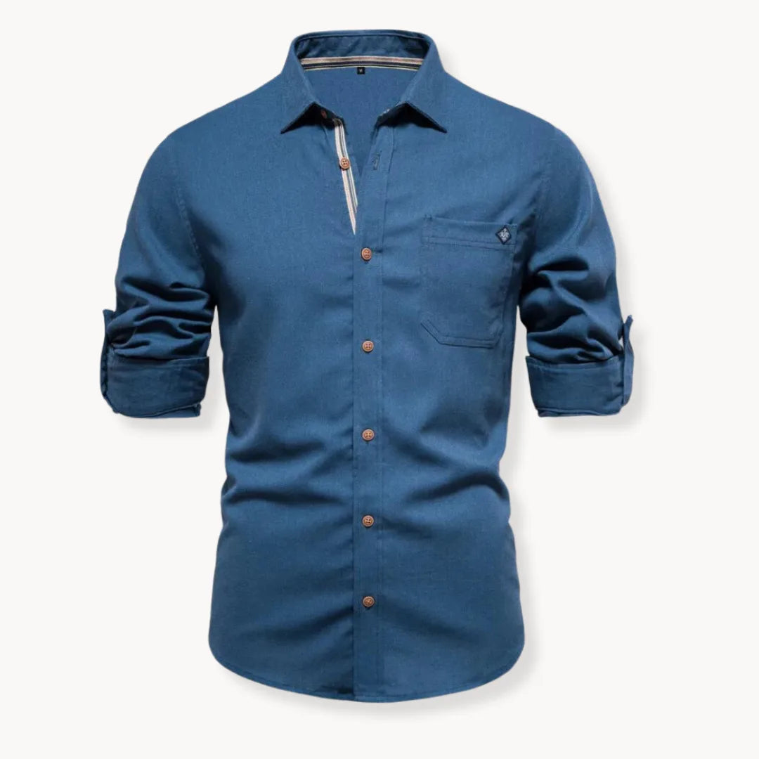 Overhemd met button-down kraag en borstzak