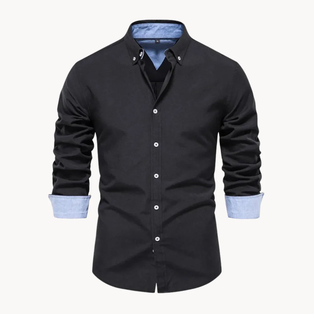 Heren Overhemd Lange Mouwen Button-Down Kraag Casual - StudioMarella