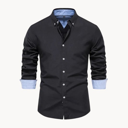 Heren Overhemd Lange Mouwen Button-Down Kraag Casual - StudioMarella
