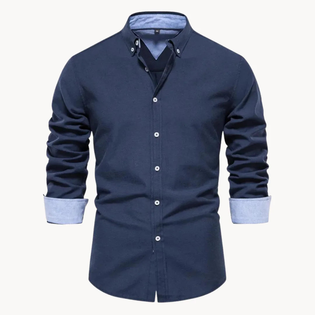 Overhemd met button-down kraag en lange mouwen