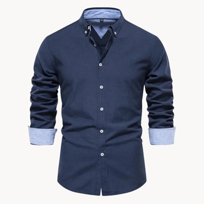 Overhemd met button-down kraag en lange mouwen