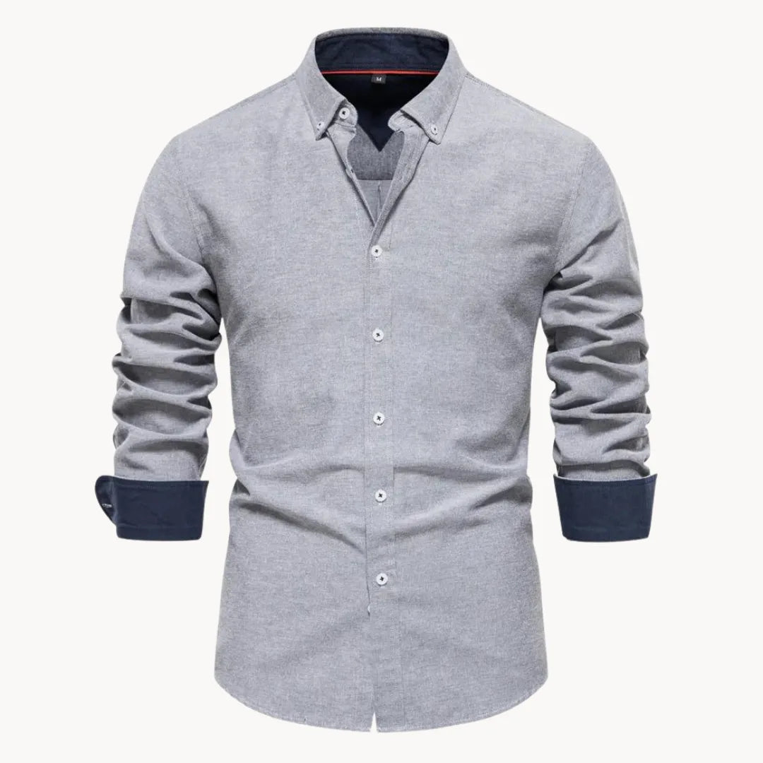 Overhemd met button-down kraag en lange mouwen
