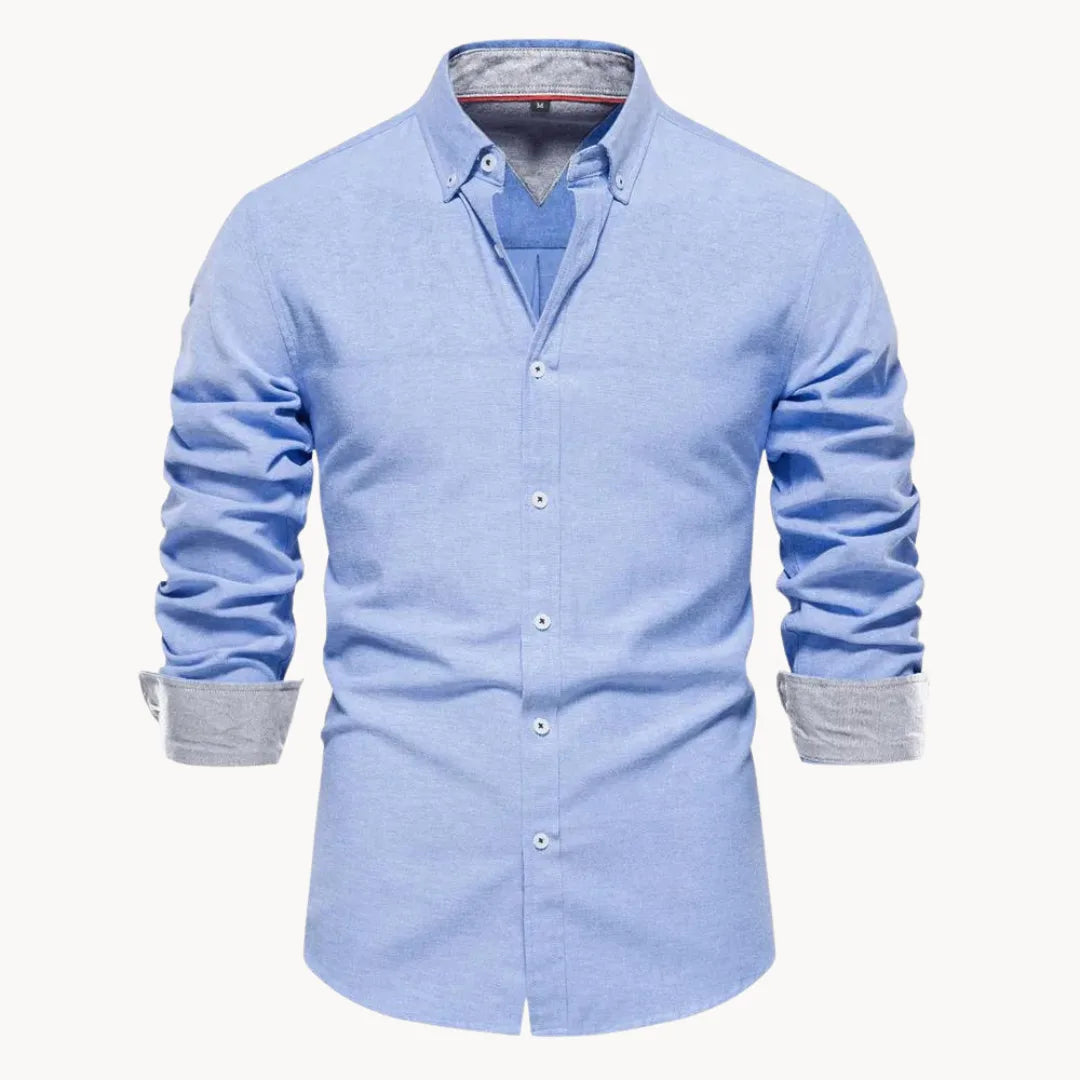 Overhemd met button-down kraag en lange mouwen