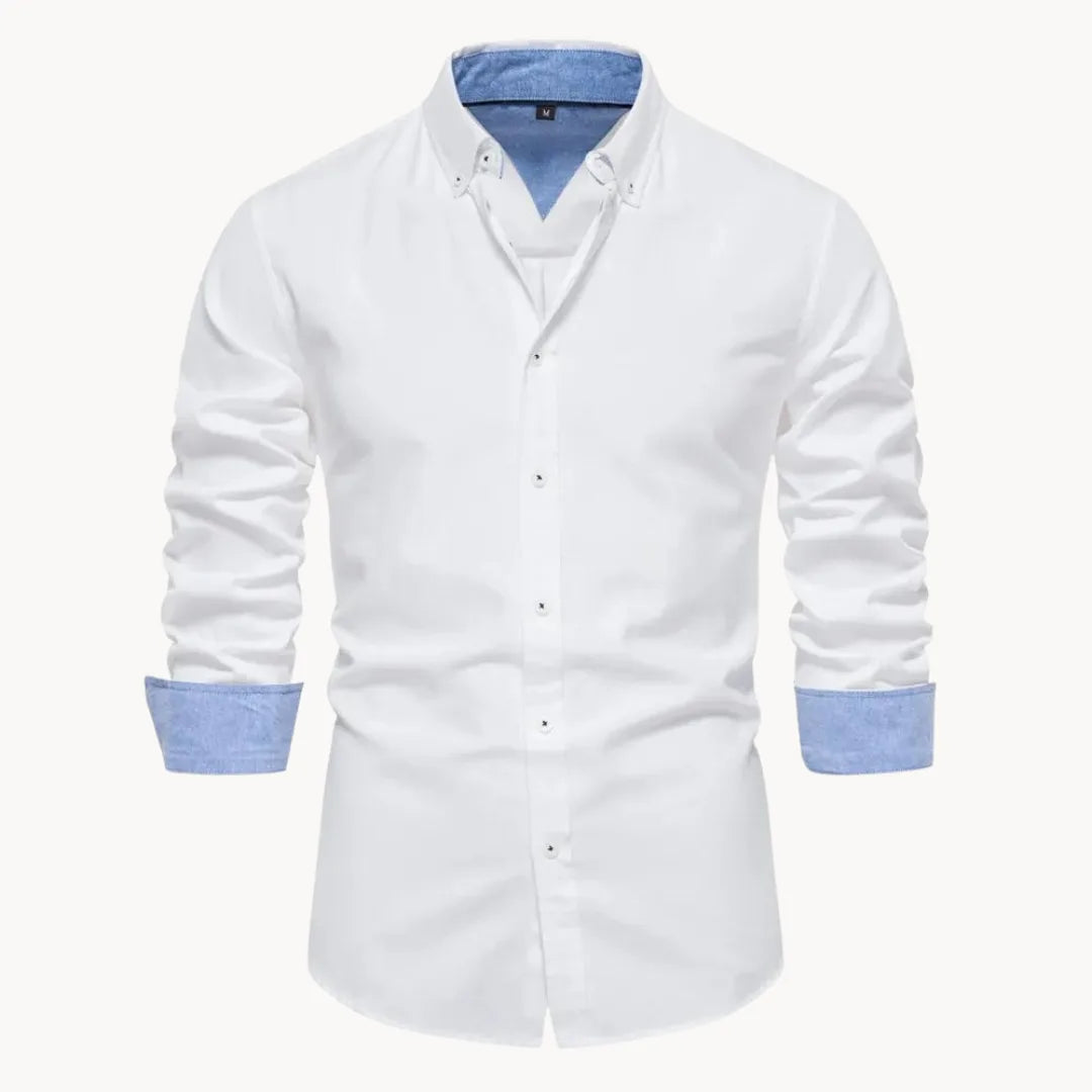 Overhemd met button-down kraag en lange mouwen