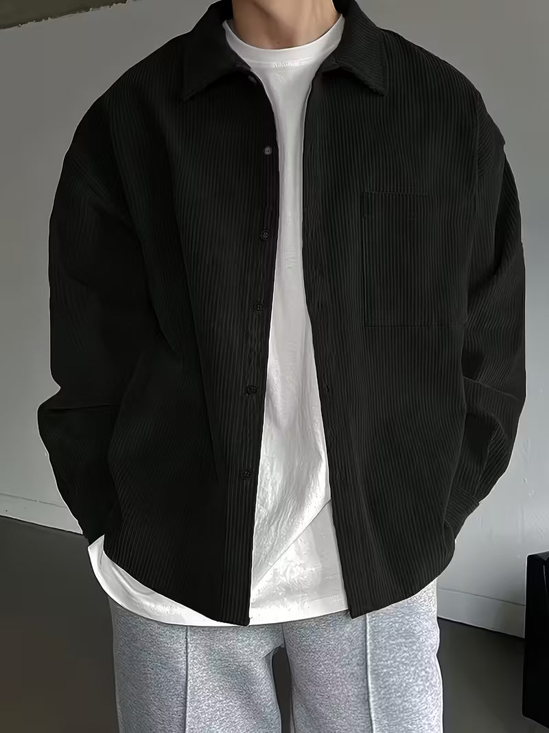 Mannen Overhemd Losse Fit met Puntkraag Casual Stijl - StudioMarella