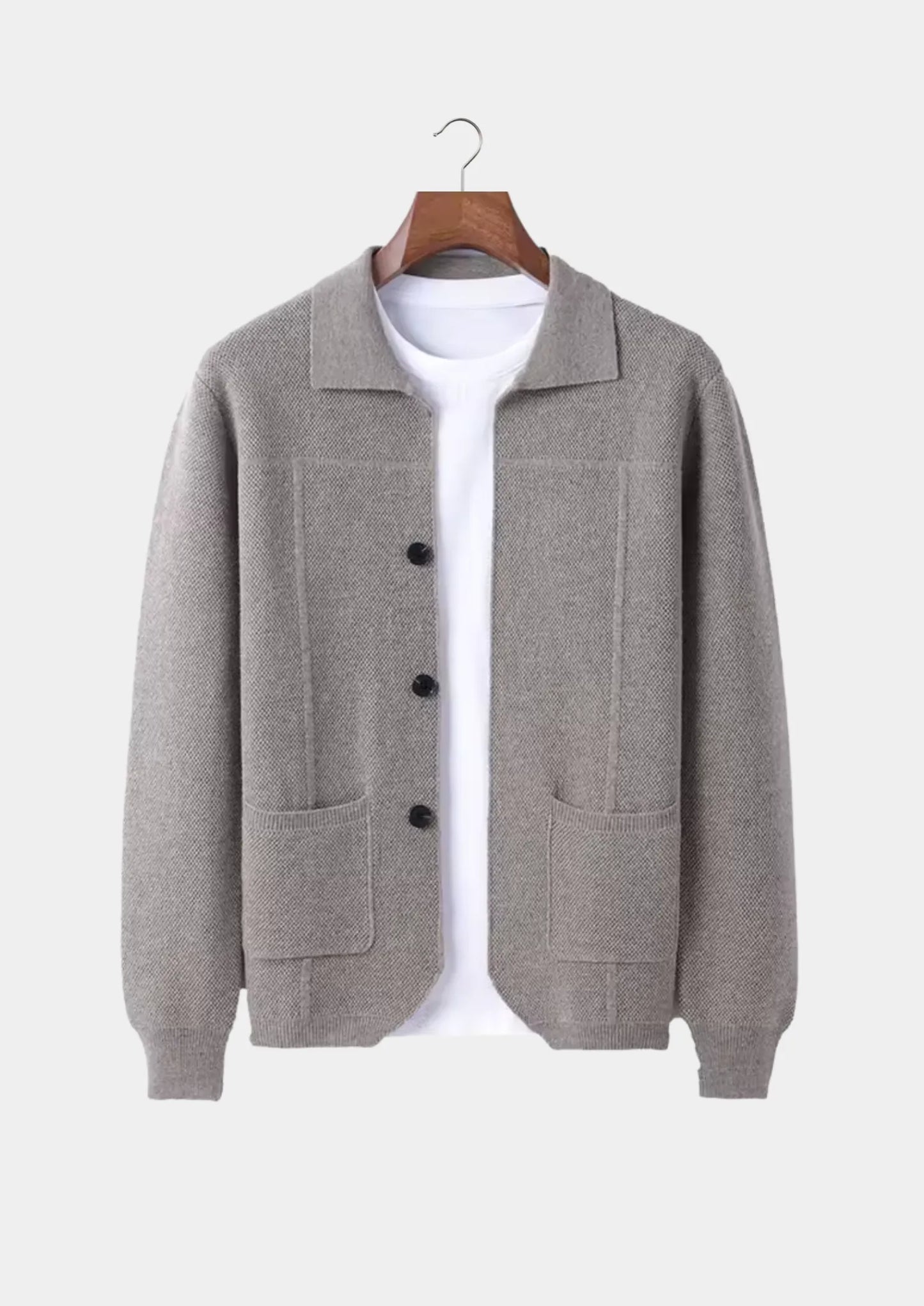 Overhemd van 100% cashmere met knoopsluiting