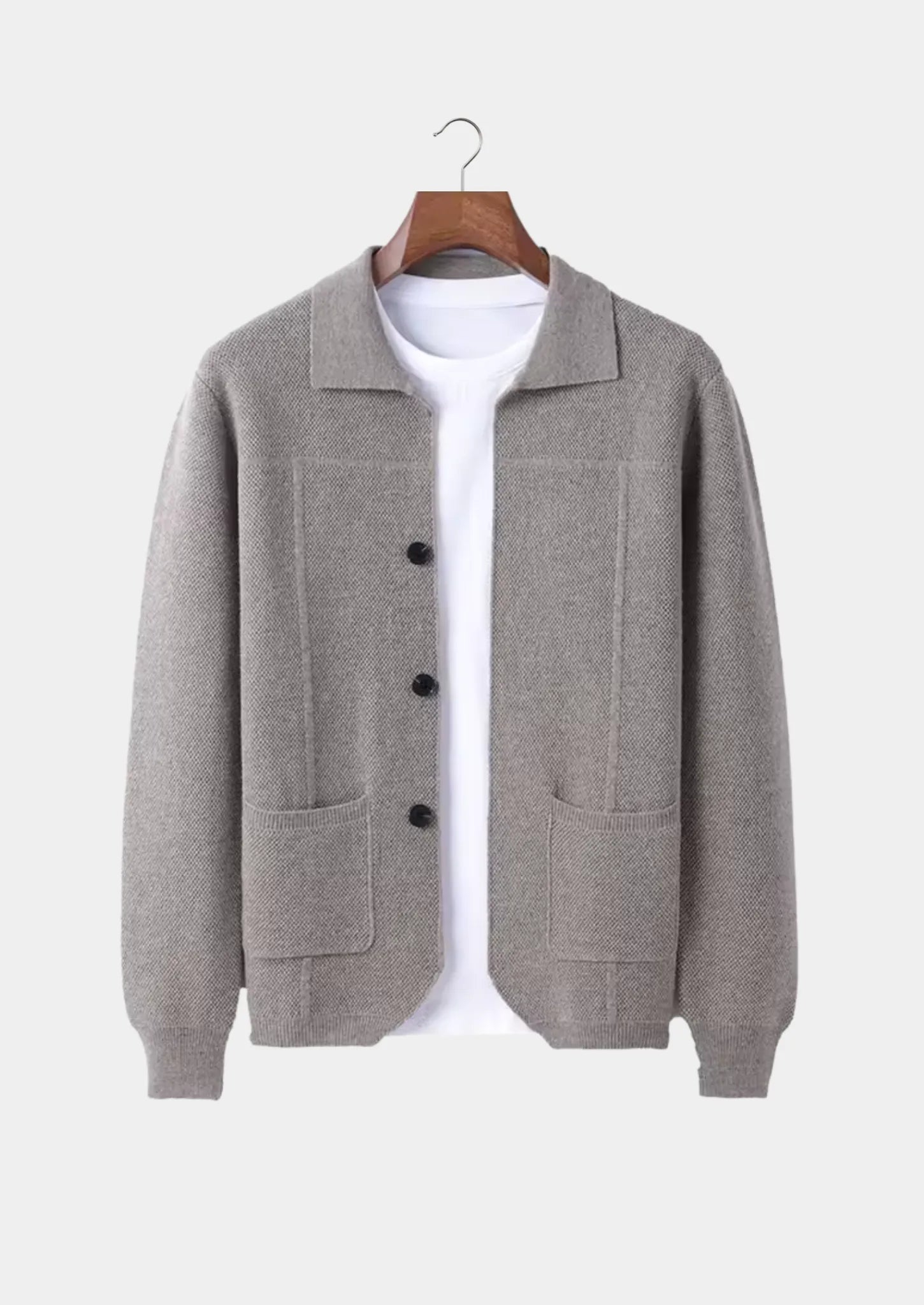 Overhemd van 100% cashmere met knoopsluiting