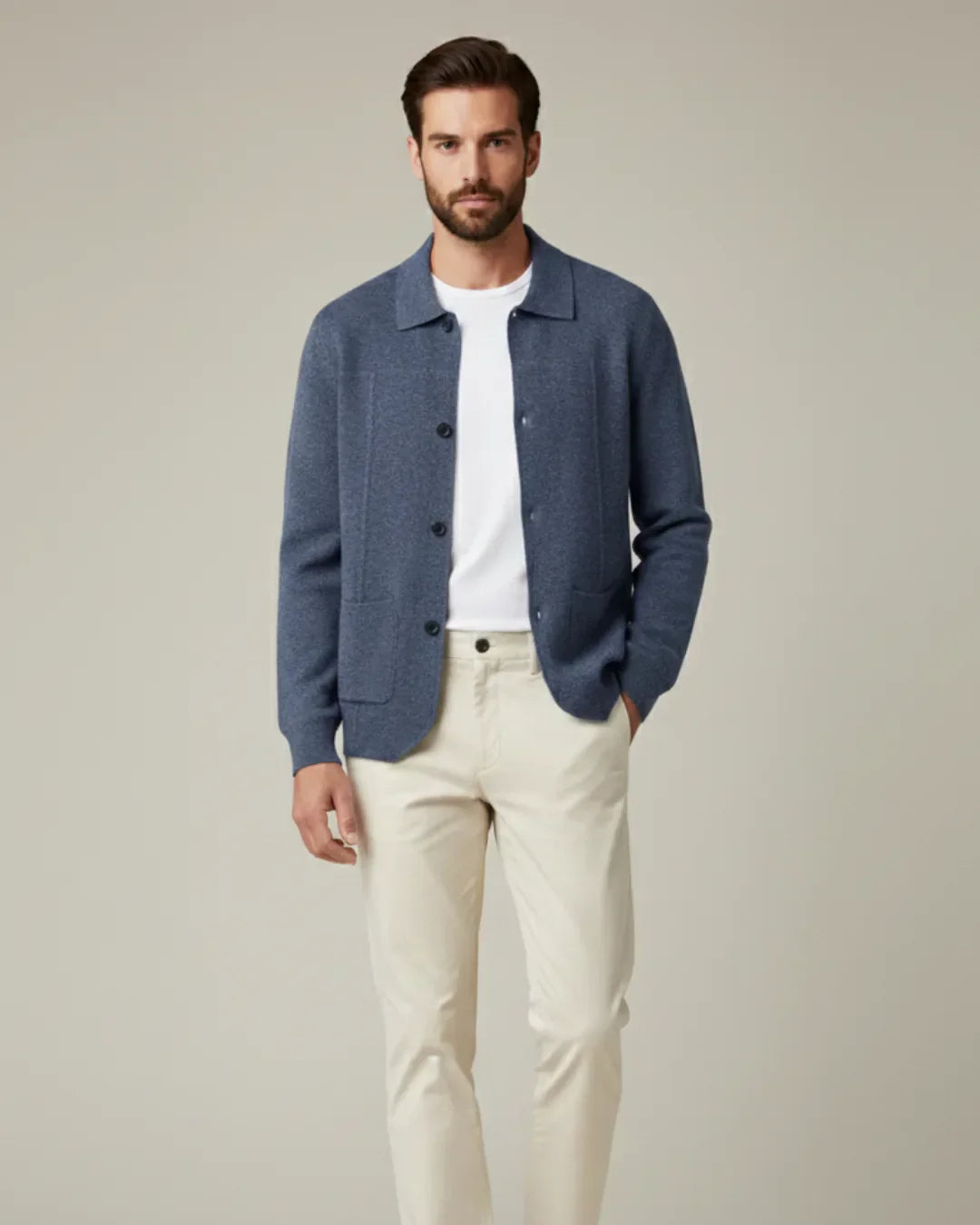 Overhemd van 100% cashmere met knoopsluiting
