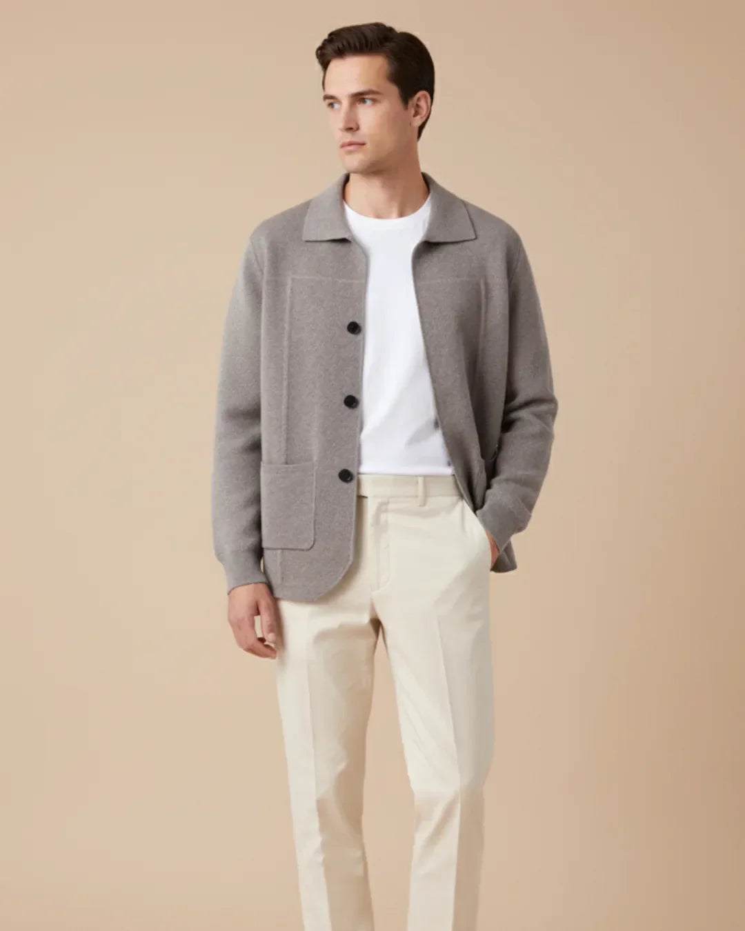 Echte Cashmere Overhemd Met Knoopsluiting Luxe Kashmir Stof - StudioMarella