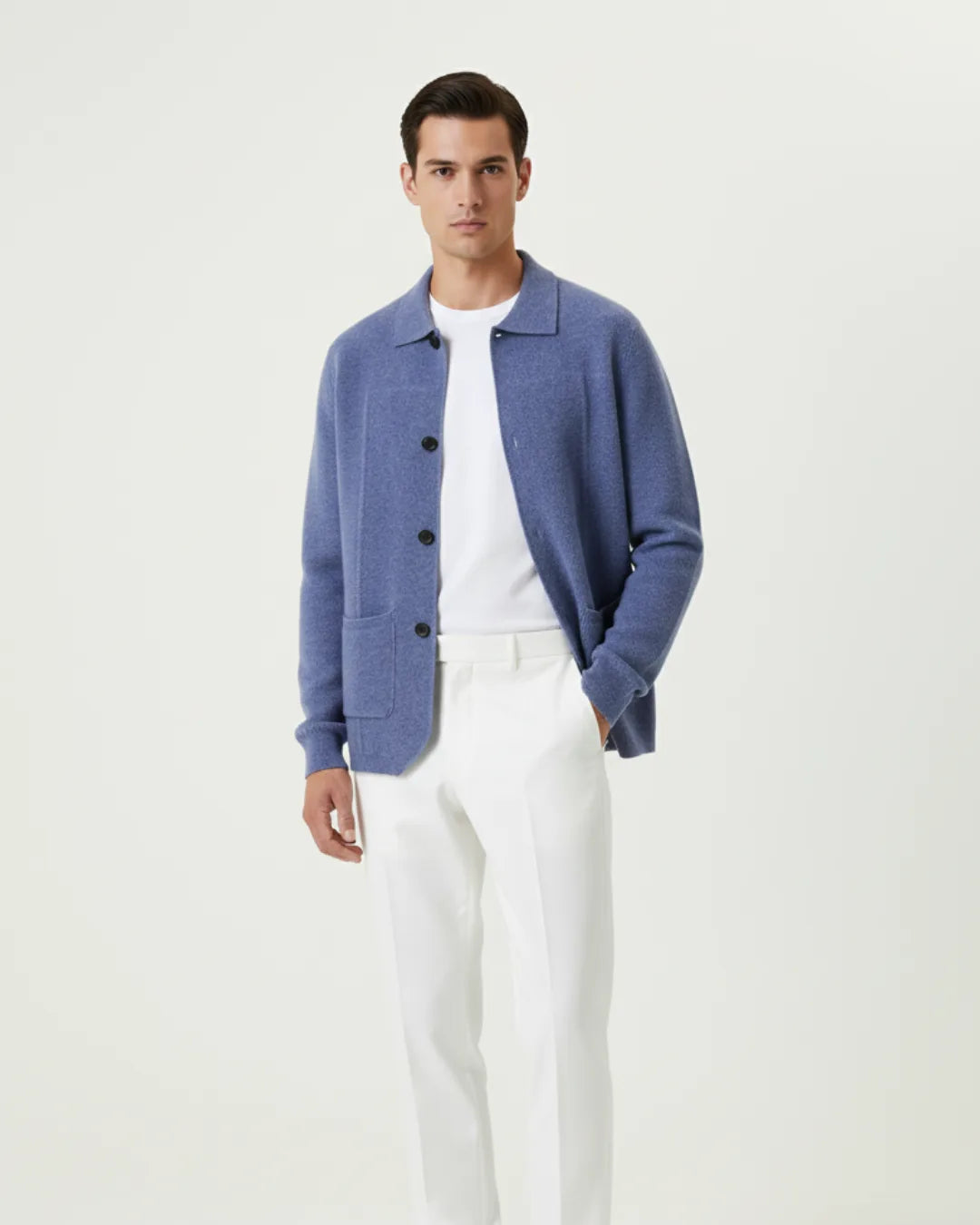 Overhemd van 100% cashmere met knoopsluiting