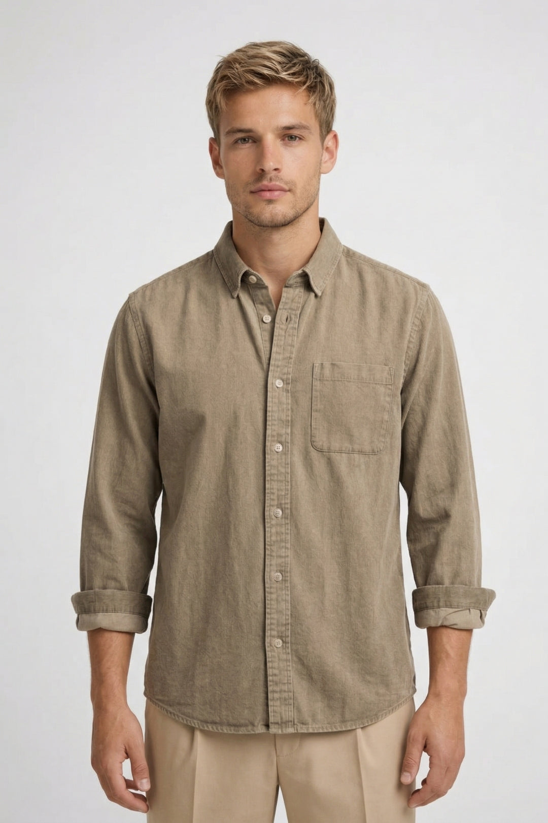 Heren Overhemd Casual Relaxed Fit met Borstzak