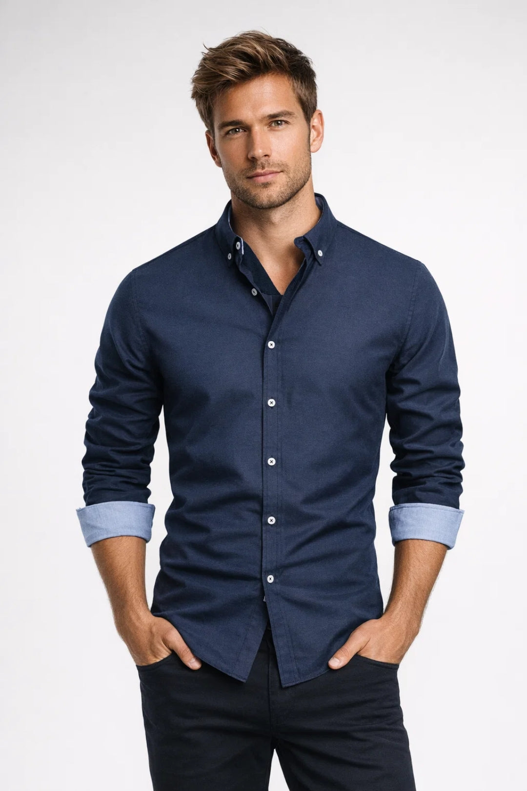 Heren Overhemd Lange Mouw Casual Comfortabel - StudioMarella
