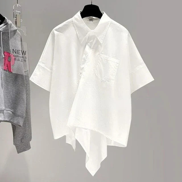Vrouwelijke Zomerblouse met Kleurrijk Patchwork - StudioMarella