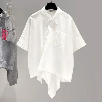 Vrouwelijke Zomerblouse met Kleurrijk Patchwork - StudioMarella
