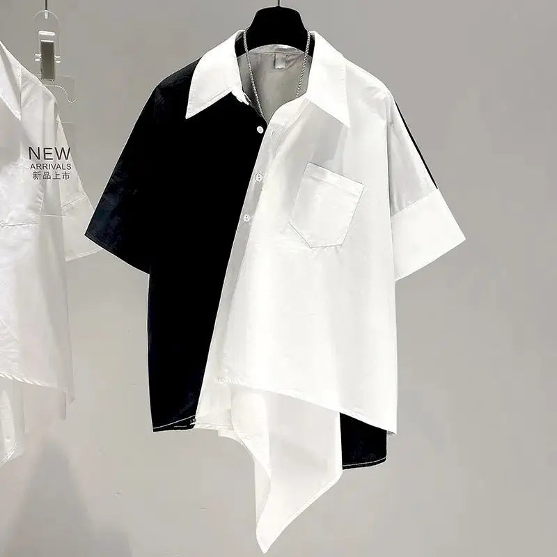 Vrouwelijke Zomerblouse met Kleurrijk Patchwork