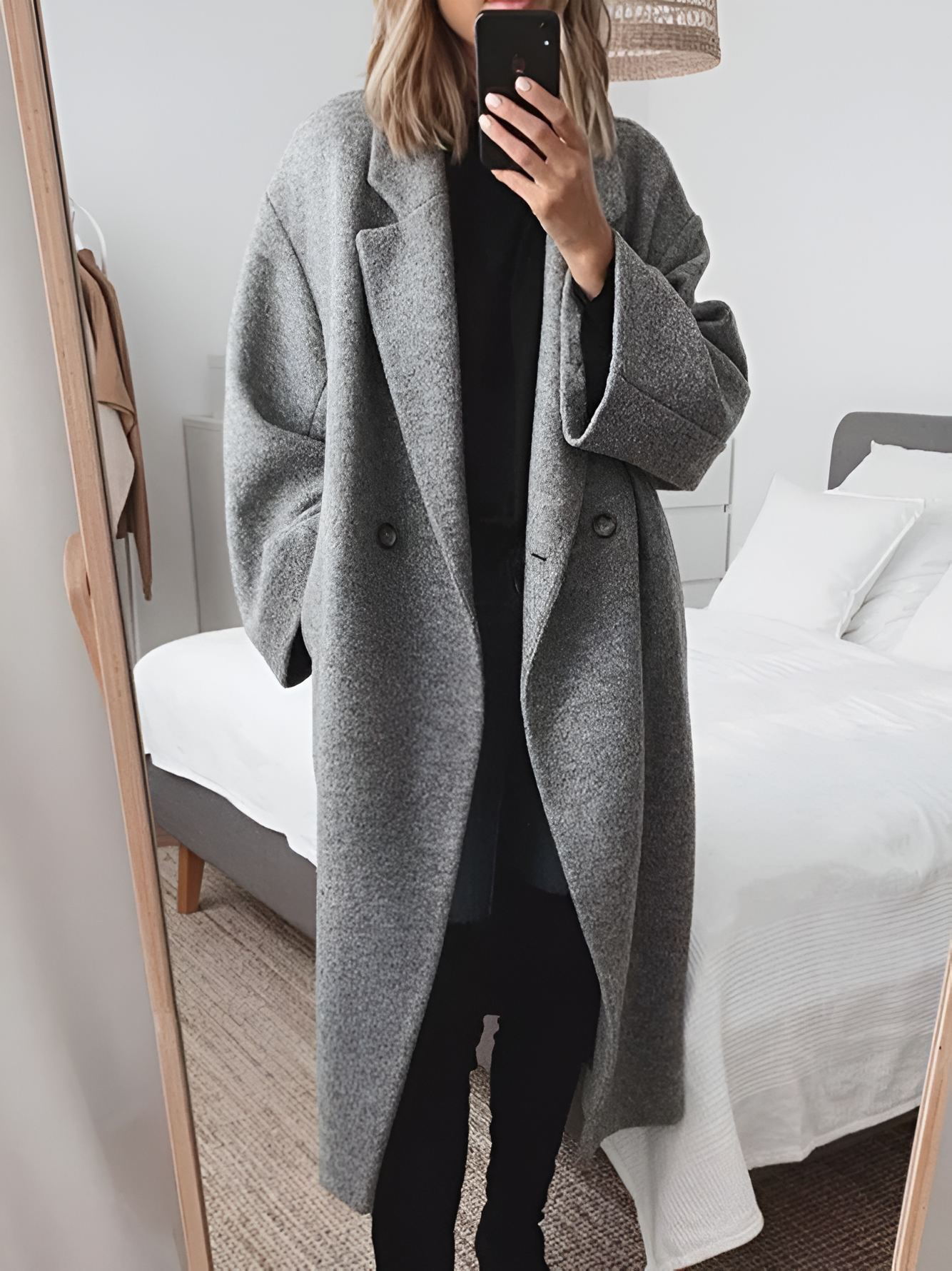 Dames Oversized Jas met Dubbele Knoopsluiting - StudioMarella