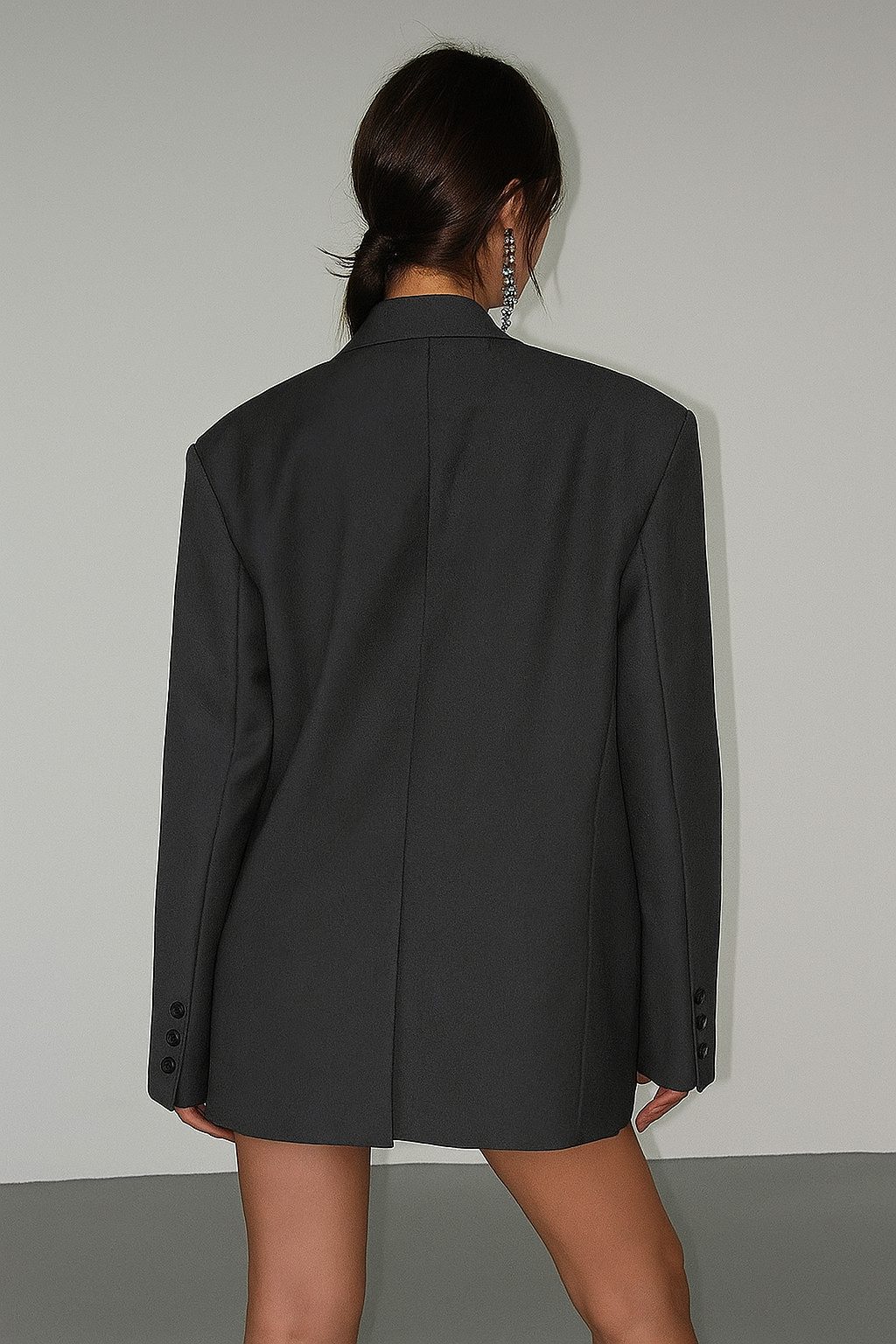 Oversized lange blazer met reverskraag