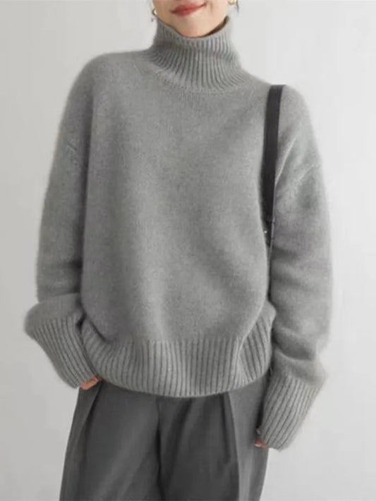 Zachte Cashmere Trui Oversized met Hoge Rolkraag Warm - StudioMarella