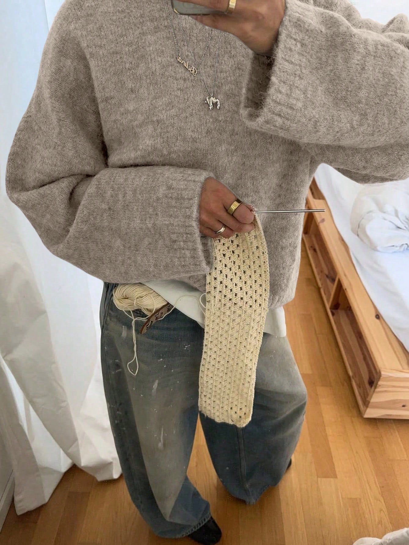 Oversized Trui Lange Mouwen Zacht Warme Ronde Hals - StudioMarella
