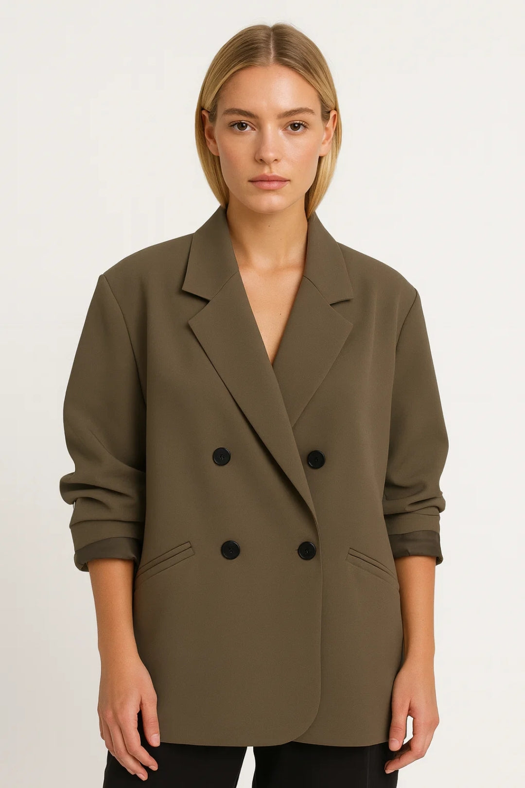 Dames Blazer Oversized Dubbelrijige Knopen Elegant - StudioMarella