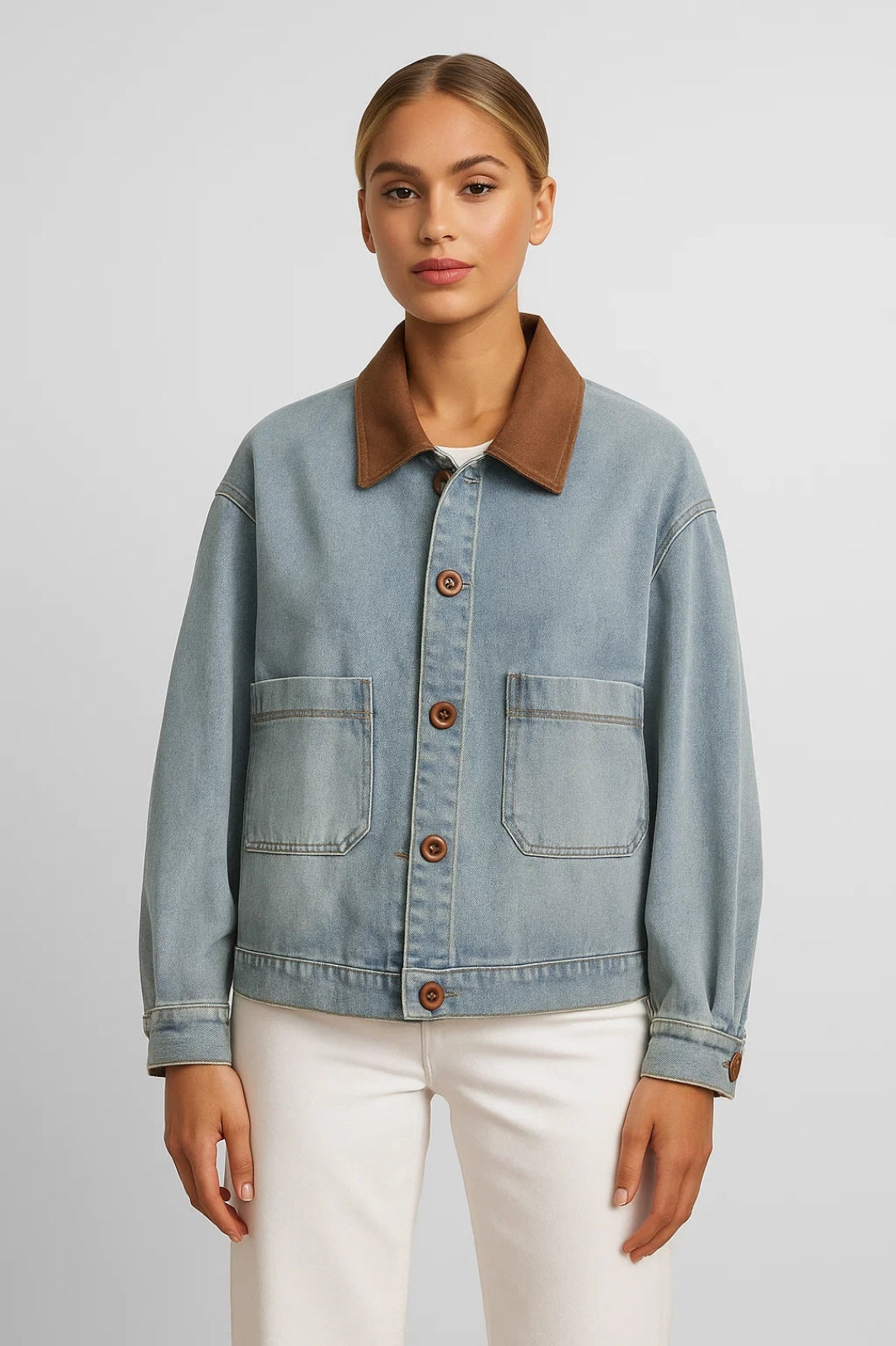 Oversized Denim Jas Casual Comfortabele Stijl - StudioMarella