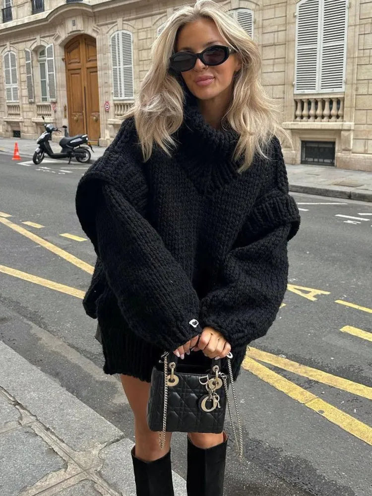 Oversized Trui voor Vrouw Elastische Col - StudioMarella