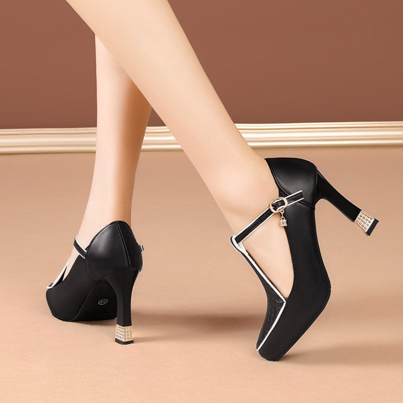 Dames Décolleté Schoen Met T-bar Bandje