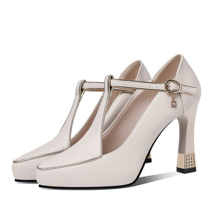 Dames Décolleté Schoen Met T-bar Bandje