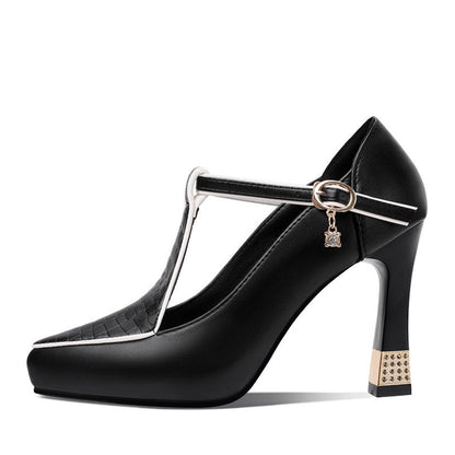 Dames Décolleté Schoen Met T-bar Bandje