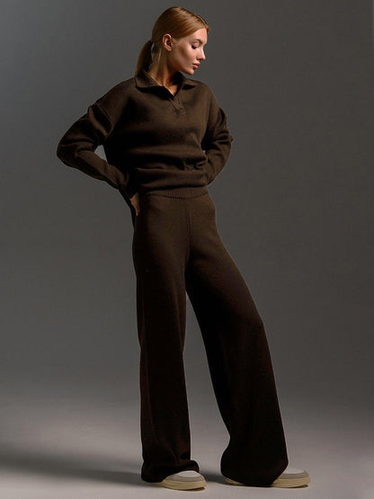 Dames Loungewear Set - Zacht Gebreid Oversized Sweat Set